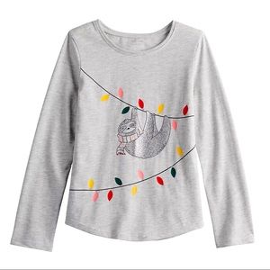 Toddler Girl Jumping Beans holiday shirttail tee